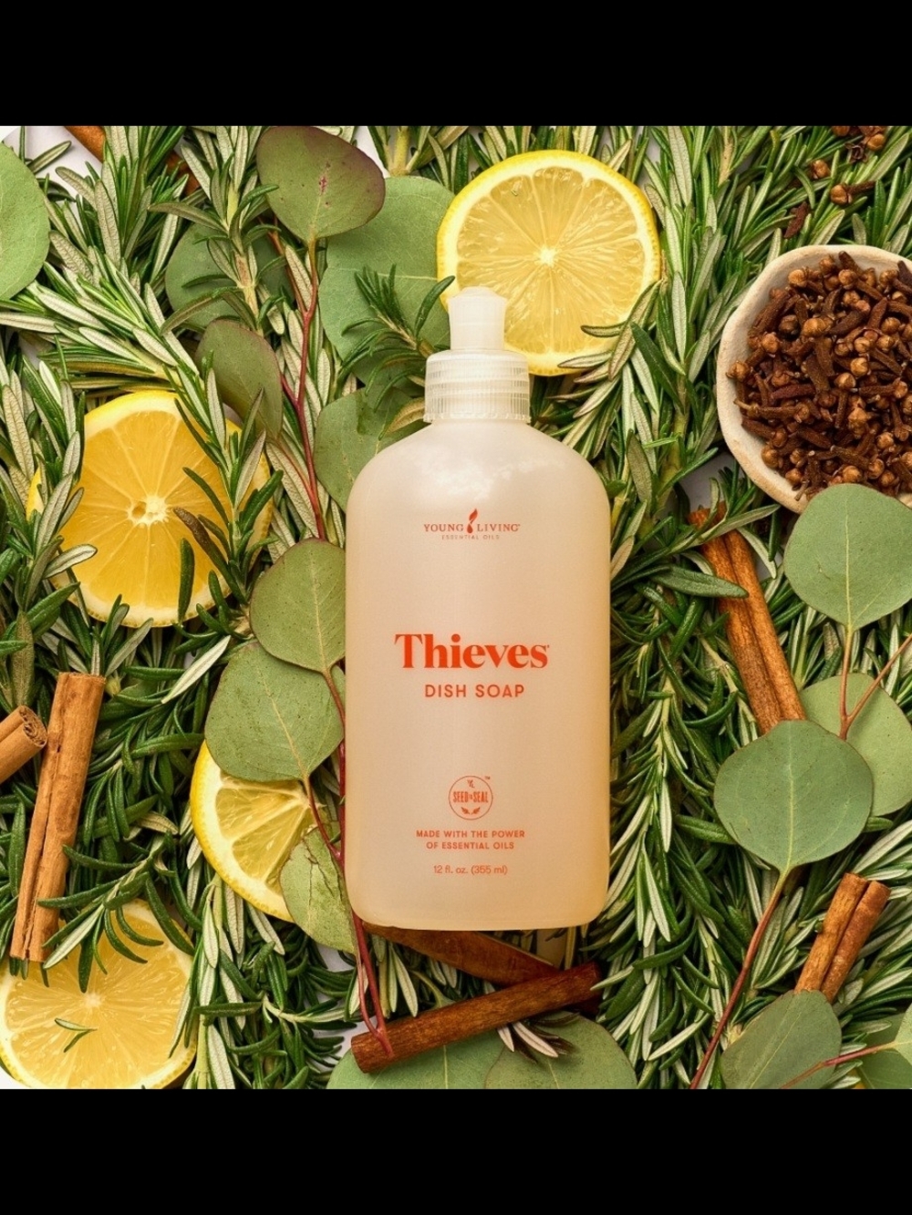 Young Living Thieves Dish Soap - Peach Cream Bottle with Orange Logo